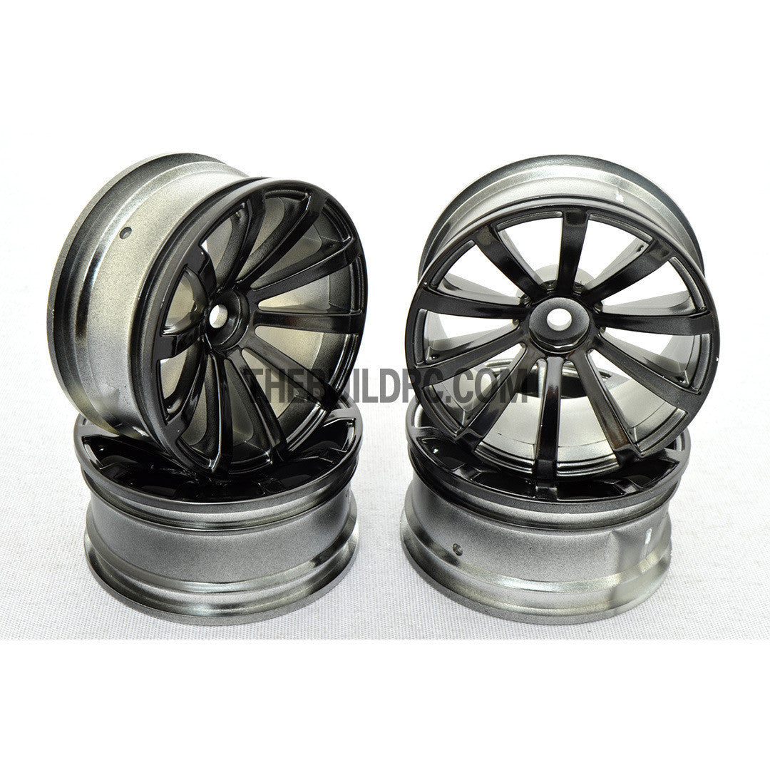 1/10 RC Car 23mm 10 Spoke 3mm Offset DRIFT Sporty Wheel 4pcs - Titaninum