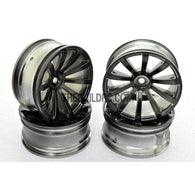 1/10 RC Car 23mm 10 Spoke 3mm Offset DRIFT Sporty Wheel 4pcs - Titaninum