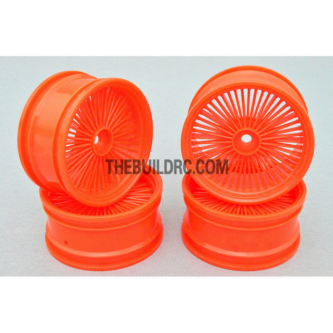 1/10 RC Car 26mm 55 Spoke 0mm Offset DRIFT Sporty Wheel 4pcs - Orange