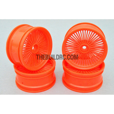 1/10 RC Car 26mm 55 Spoke 0mm Offset DRIFT Sporty Wheel 4pcs - Orange
