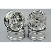 1/10 RC Car 26mm 55 Spoke 0mm Offset DRIFT Sporty Wheel 4pcs - Silver