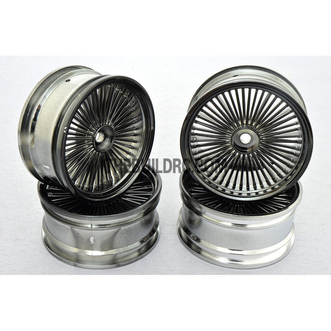 1/10 RC Car 26mm 55 Spoke 0mm Offset DRIFT Sporty Wheel 4pcs - Titanium