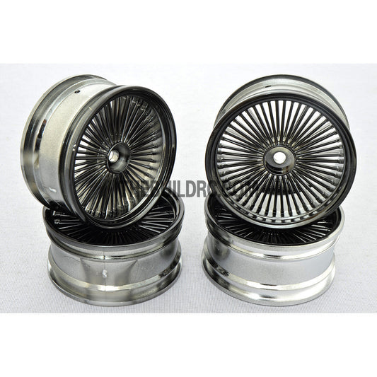 1/10 RC Car 26mm 55 Spoke 0mm Offset DRIFT Sporty Wheel 4pcs - Titanium