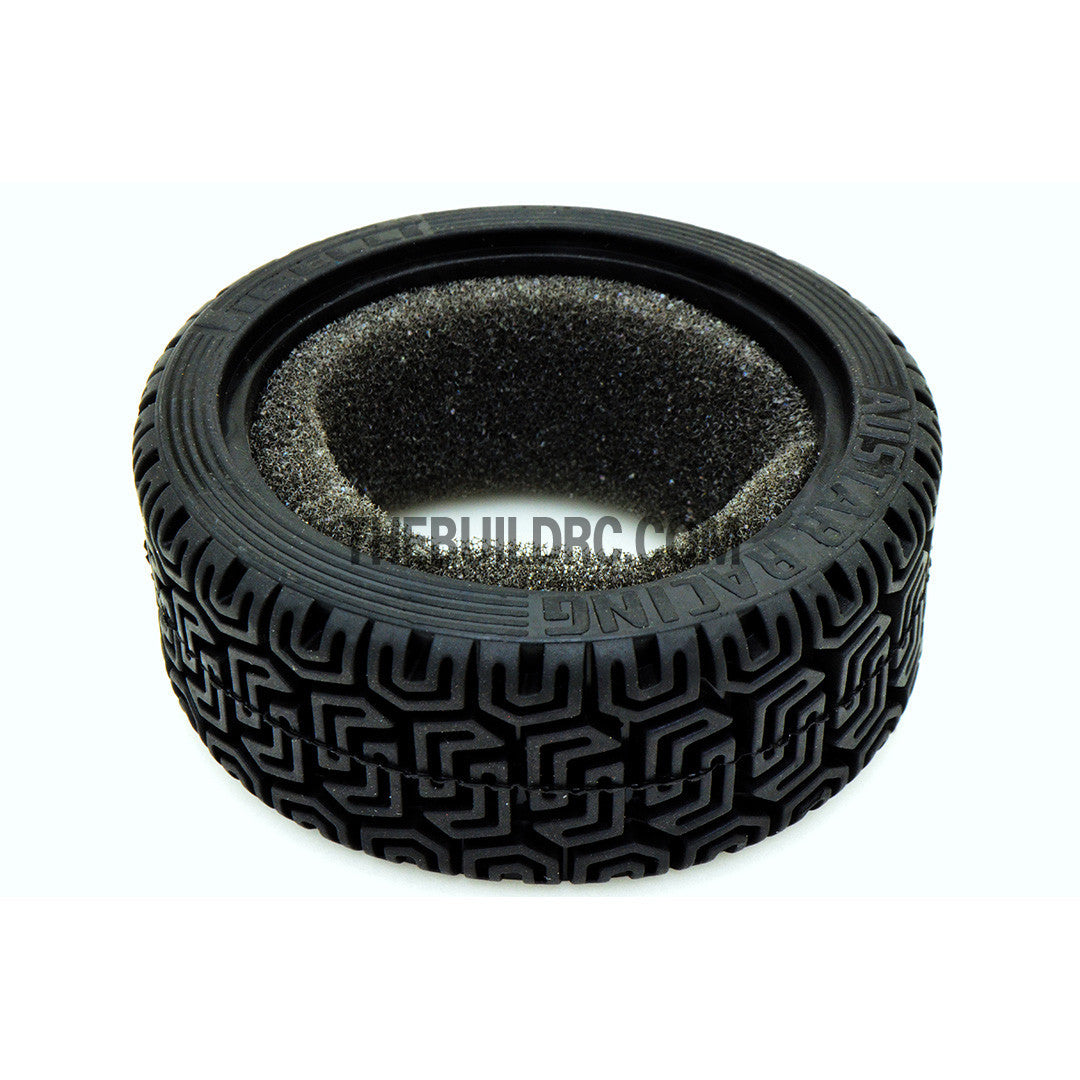 1/10 RC On-Road Touring Car L Pattern Performance Rubber Racing Tyres / Tires (4pcs) - Black
