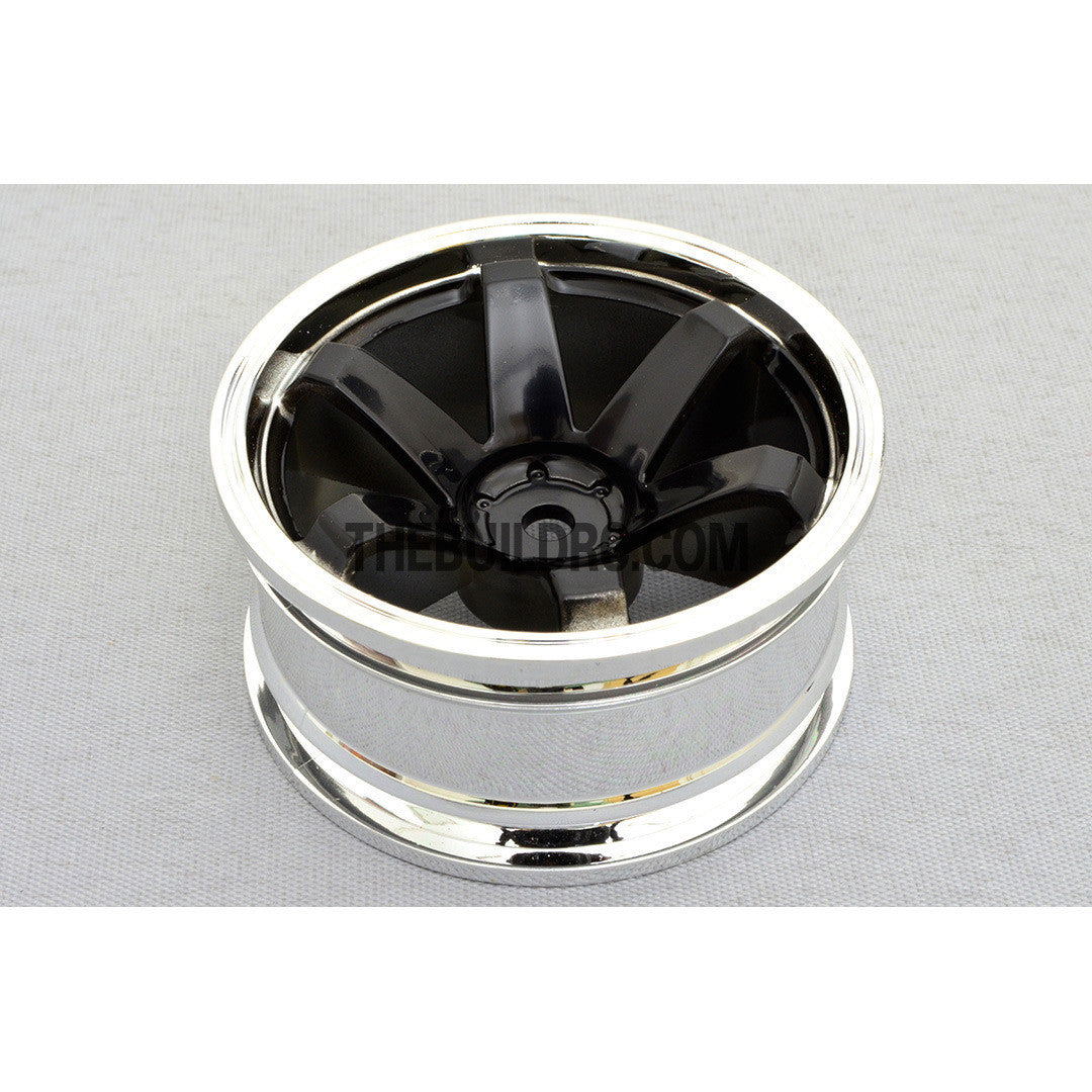 1/10 RC Car 26mm 6 Spoke 3mm Offset DRIFT Metallic Wheel Rim 4pcs - Black / Silver