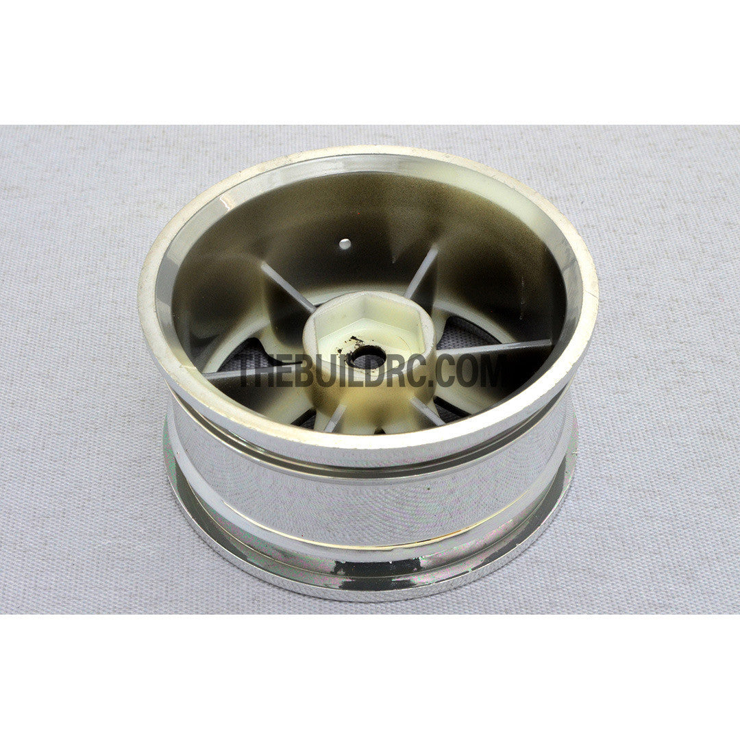 1/10 RC Car 26mm 6 Spoke 3mm Offset DRIFT Metallic Wheel Rim 4pcs - Black / Silver