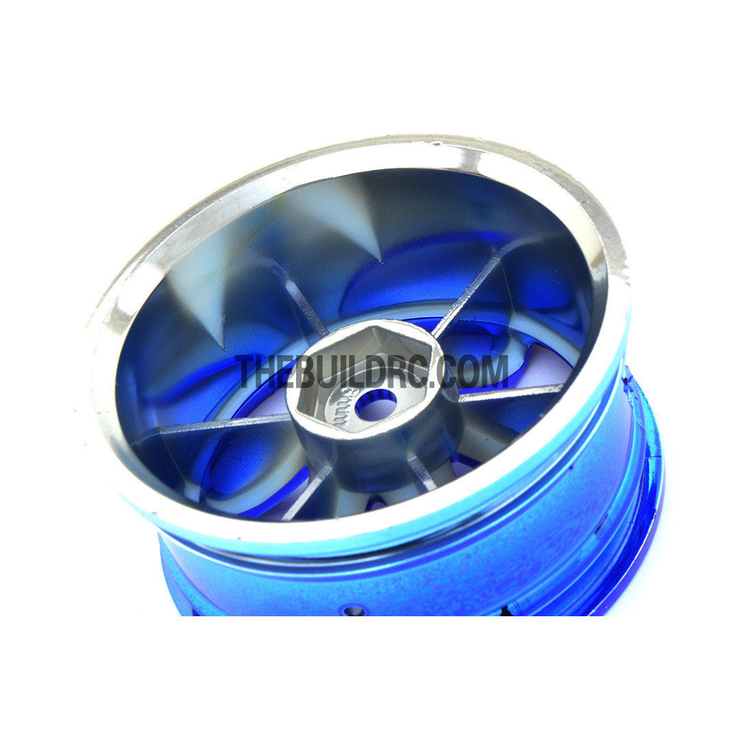 1/10 RC Car 26mm 6 Spoke 3mm Offset DRIFT Metallic Wheel Rim 4pcs - Blue