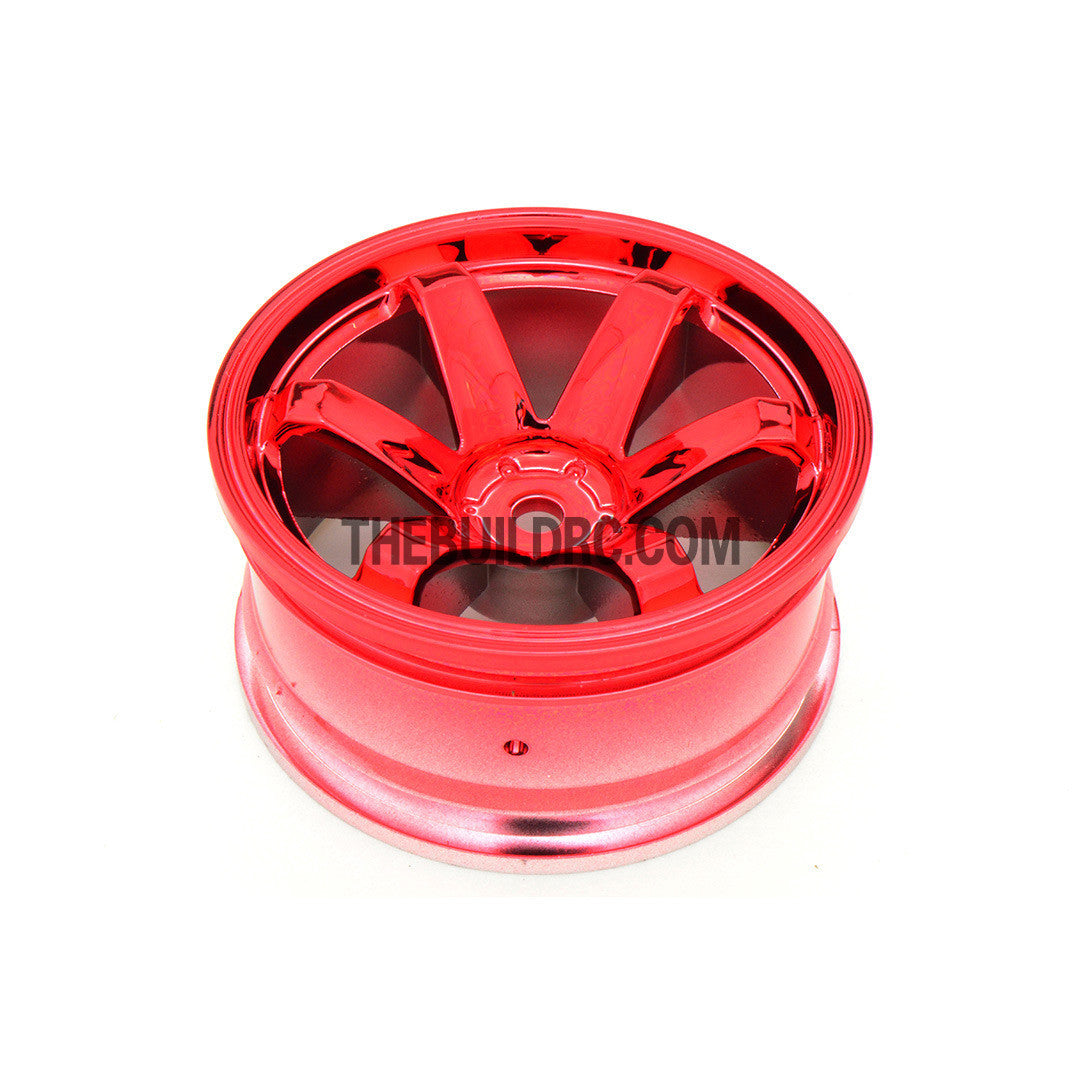 1/10 RC Car 26mm 6 Spoke 3mm Offset DRIFT Metallic Wheel Rim 4pcs - Red