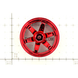 1/10 RC Car 26mm 6 Spoke 3mm Offset DRIFT Metallic Wheel Rim 4pcs - Red