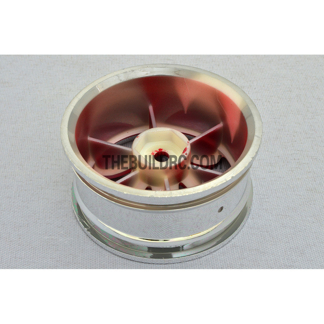 1/10 RC Car 26mm 6 Spoke 3mm Offset DRIFT Metallic Wheel Rim 4pcs - Red / Silver