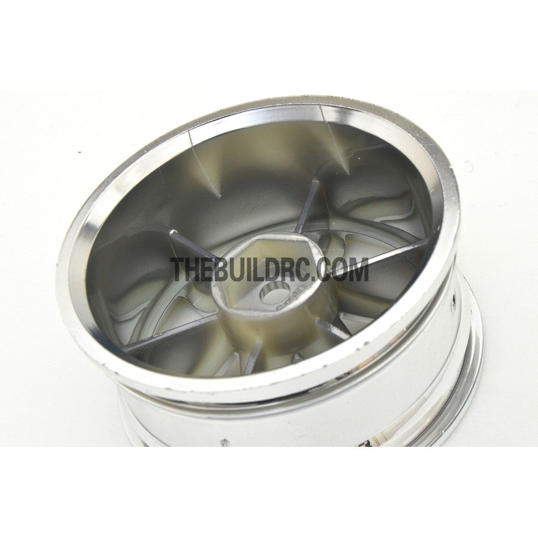 1/10 RC Car 26mm 6 Spoke 6mm Offset DRIFT Metallic Wheel Rim 4pcs - Silver