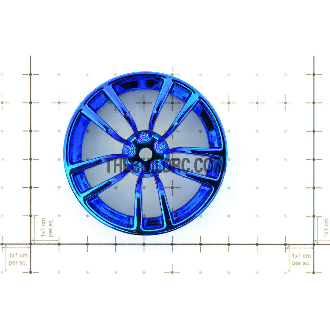 1/10 RC R/c Racing On-Road DRIFT Car 10 Spoke 2mm Offset 26mm Alloy Wheel Rim 4pcs - Blue