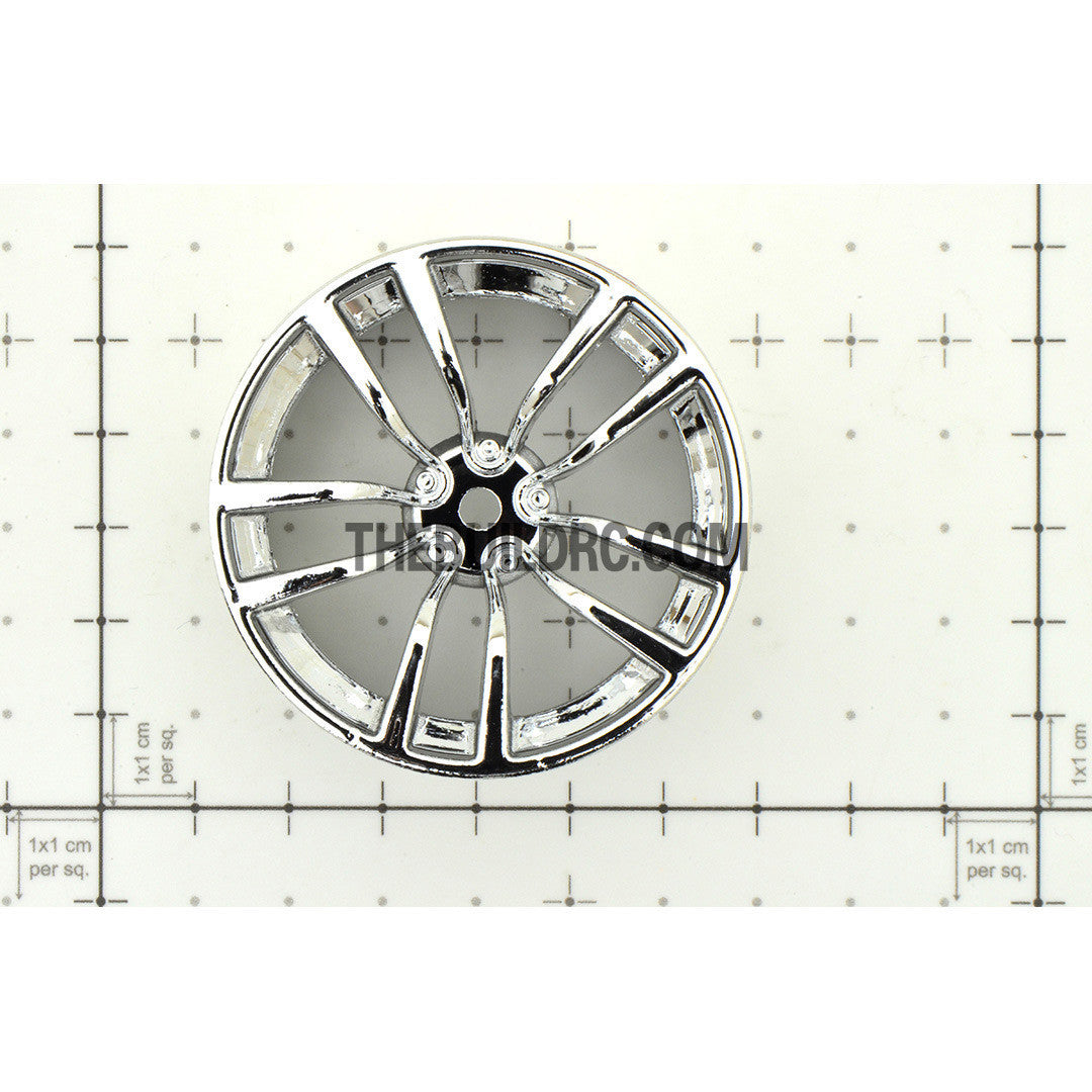 1/10 RC R/c Racing On-Road DRIFT Car 10 Spoke 2mm Offset 26mm Alloy Wheel Rim 4pcs - Silver