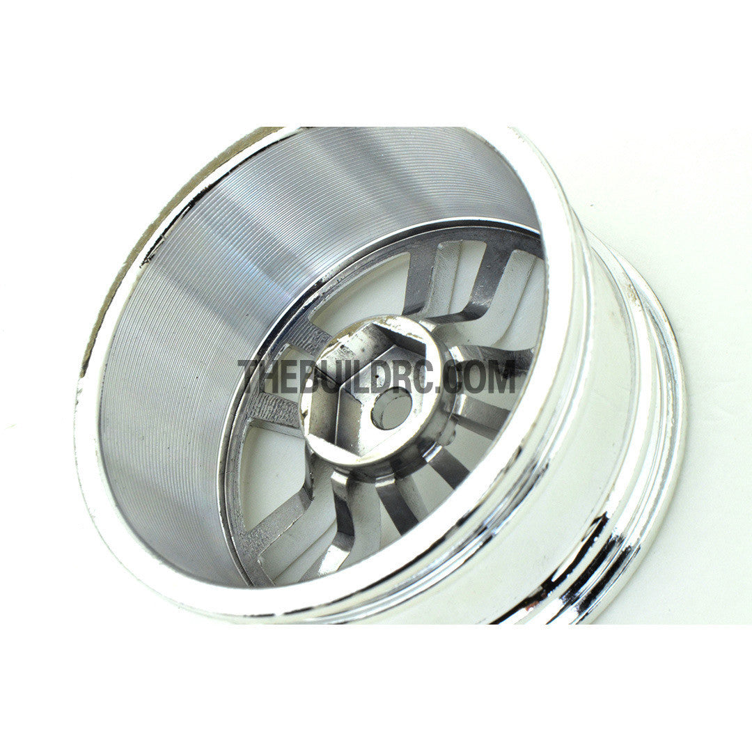 1/10 RC R/c Racing On-Road DRIFT Car 10 Spoke 2mm Offset 26mm Alloy Wheel Rim 4pcs - Silver