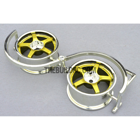 1/10 RC Car 5 Spoke 26mm Metallic Plate Wheel Sports 2pcs - Gold