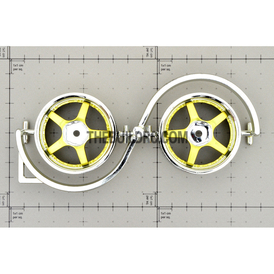 1/10 RC Car 5 Spoke 26mm Metallic Plate Wheel Sports 2pcs - Gold