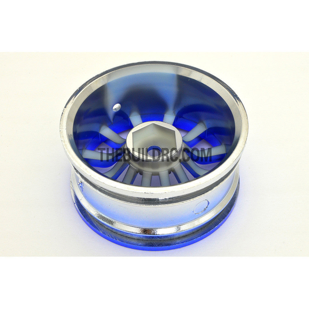 1/10 RC Car 26mm 12 Spoke 6mm Offset DRIFT Metallic Wheel Rim 4pcs - Blue