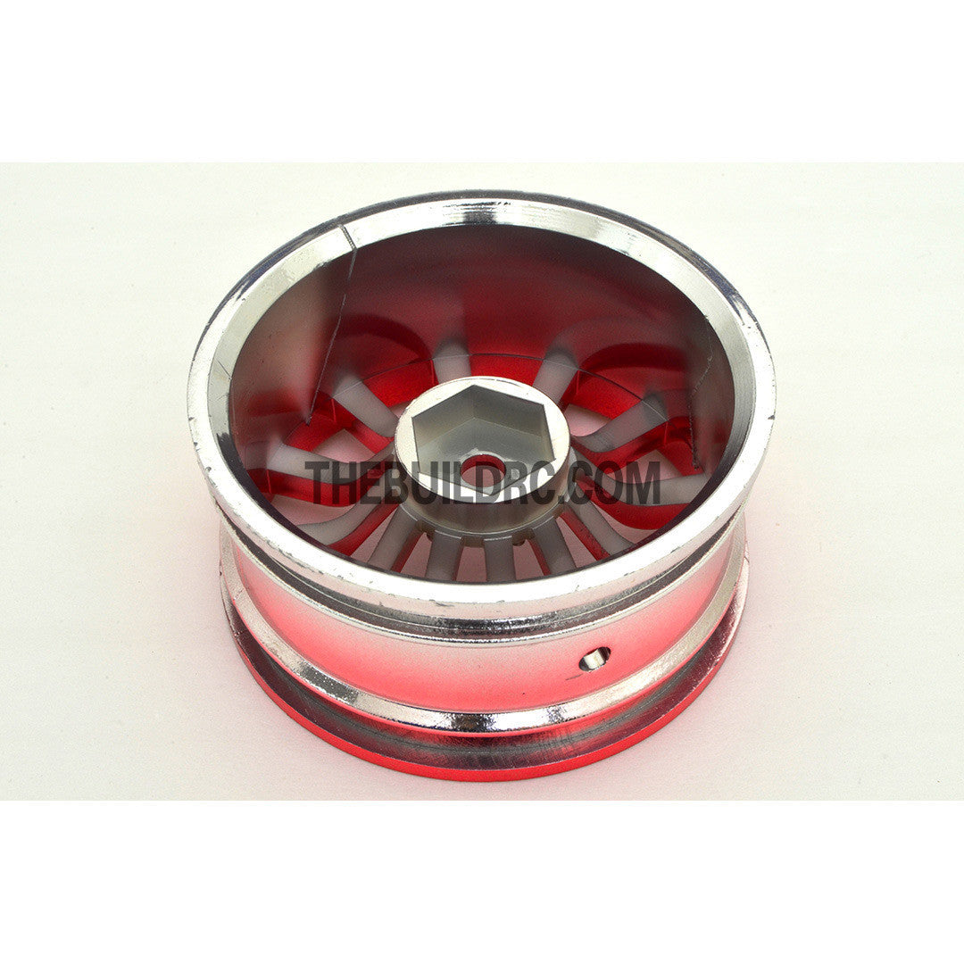 1/10 RC Car 26mm 12 Spoke 6mm Offset DRIFT Metallic Wheel Rim 4pcs - Red