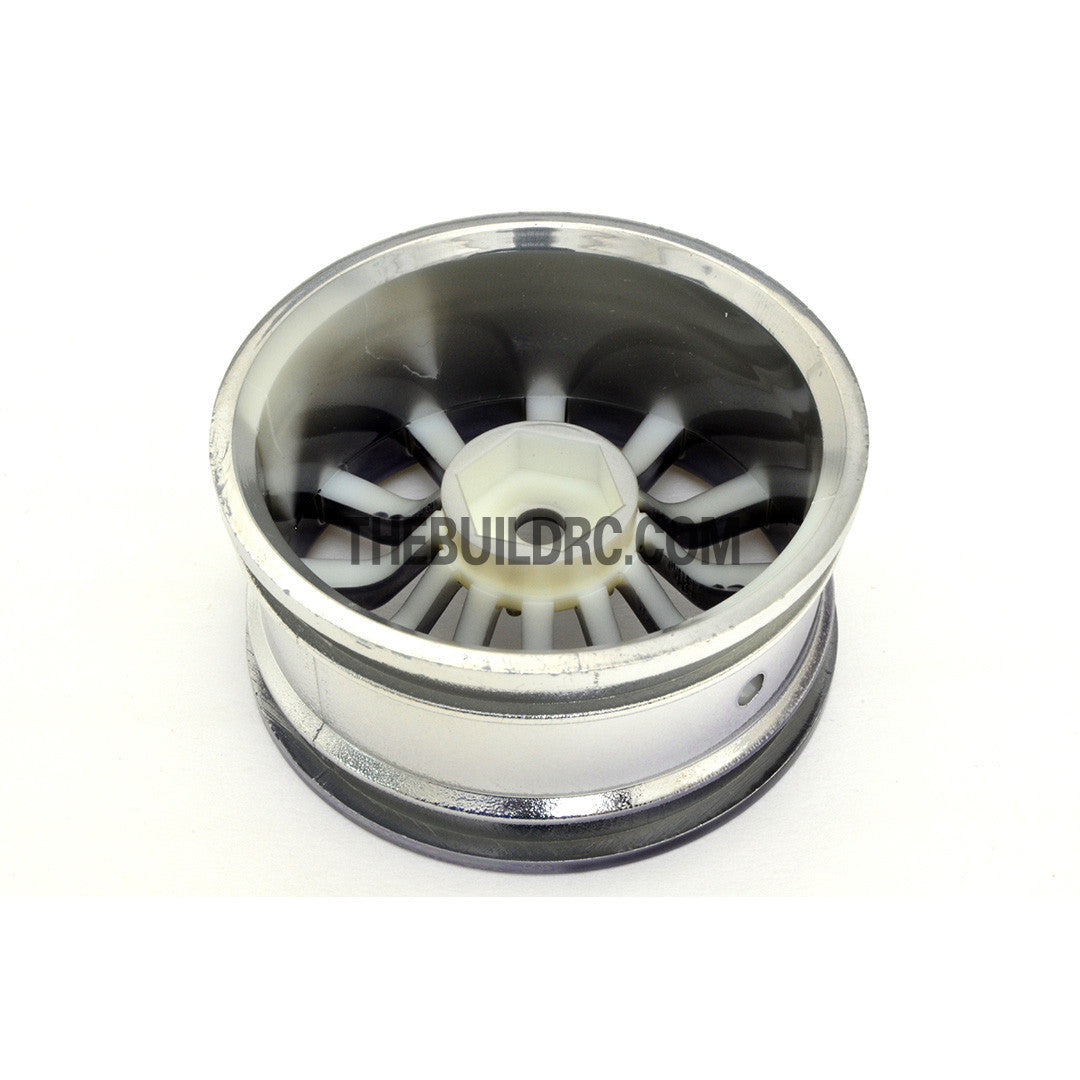 1/10 RC Car 26mm 12 Spoke 6mm Offset DRIFT Metallic Wheel Rim 4pcs - Titanium
