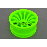 1/10 RC Car 26mm 12 Spoke 6mm Offset DRIFT Sport Wheel Rim 4pcs - Green