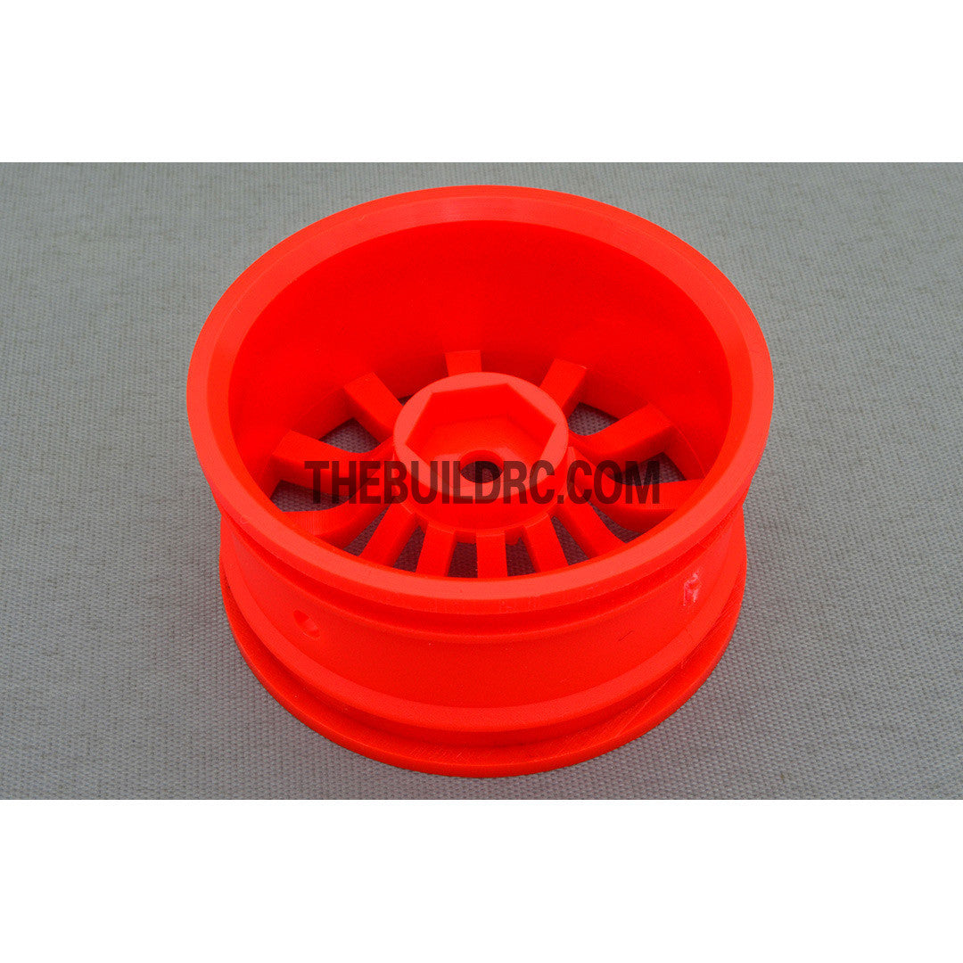 1/10 RC Car 26mm 12 Spoke 6mm Offset DRIFT Sport Wheel Rim 4pcs - Orange