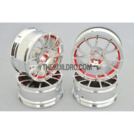 1/10 RC Car 12 Spoke 3mm Offset Drift 26mm Wheel Rim Set - red