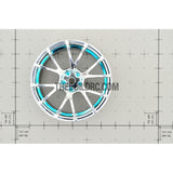 1/10 RC Car 12 Spoke 3mm Offset Drift 26mm Wheel Rim Set - Blue