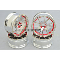 1/10 RC Car 12 Spoke 3mm Offset Drift 26mm Wheel Rim Set - Red