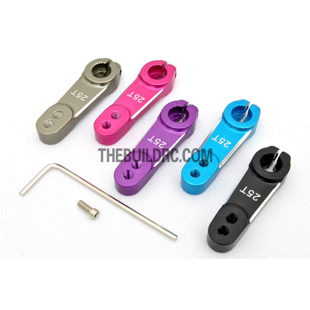 RC Car CNC Aluminium 35mm Adjustable Servo Arm / Horn for Futaba Servo (25T) - Grey