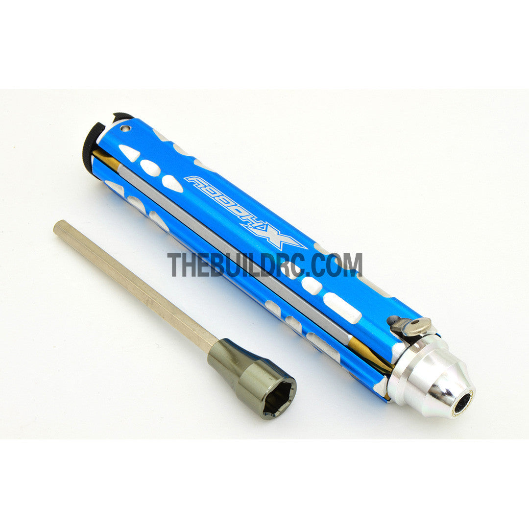 Adjustable Length Multi-functional Hex Socket + Hex + Cross + Slot Screw Driver for RC Racing Car - Light Blue