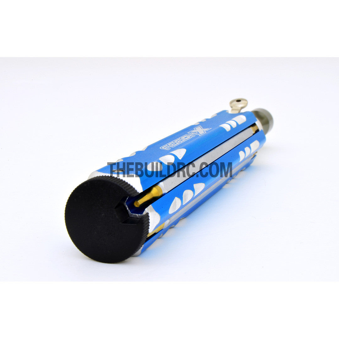 Adjustable Length Multi-functional Hex Socket + Hex + Cross + Slot Screw Driver for RC Racing Car - Light Blue