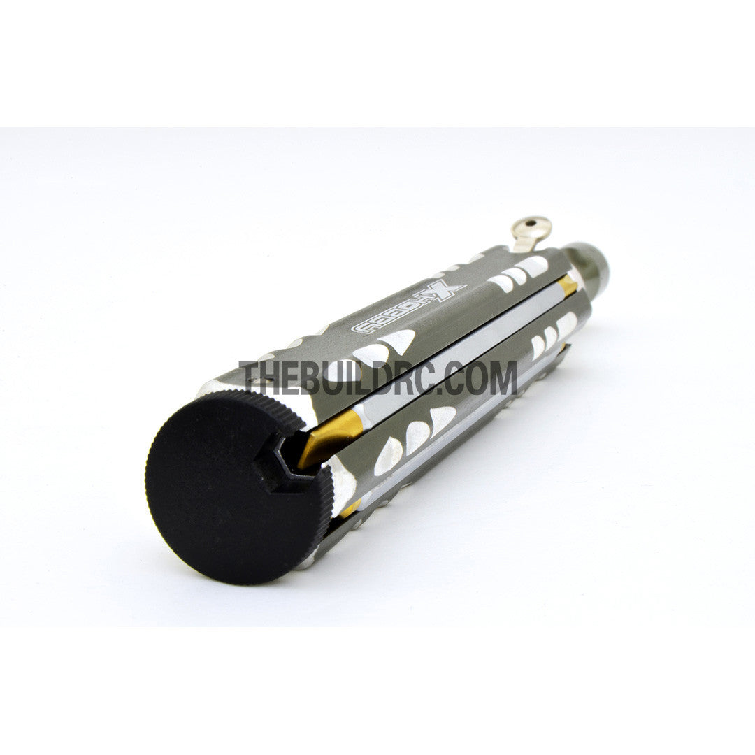 Adjustable Length Multi-functional Hex Socket + Hex + Cross + Slot Screw Driver for RC Racing Car - Grey