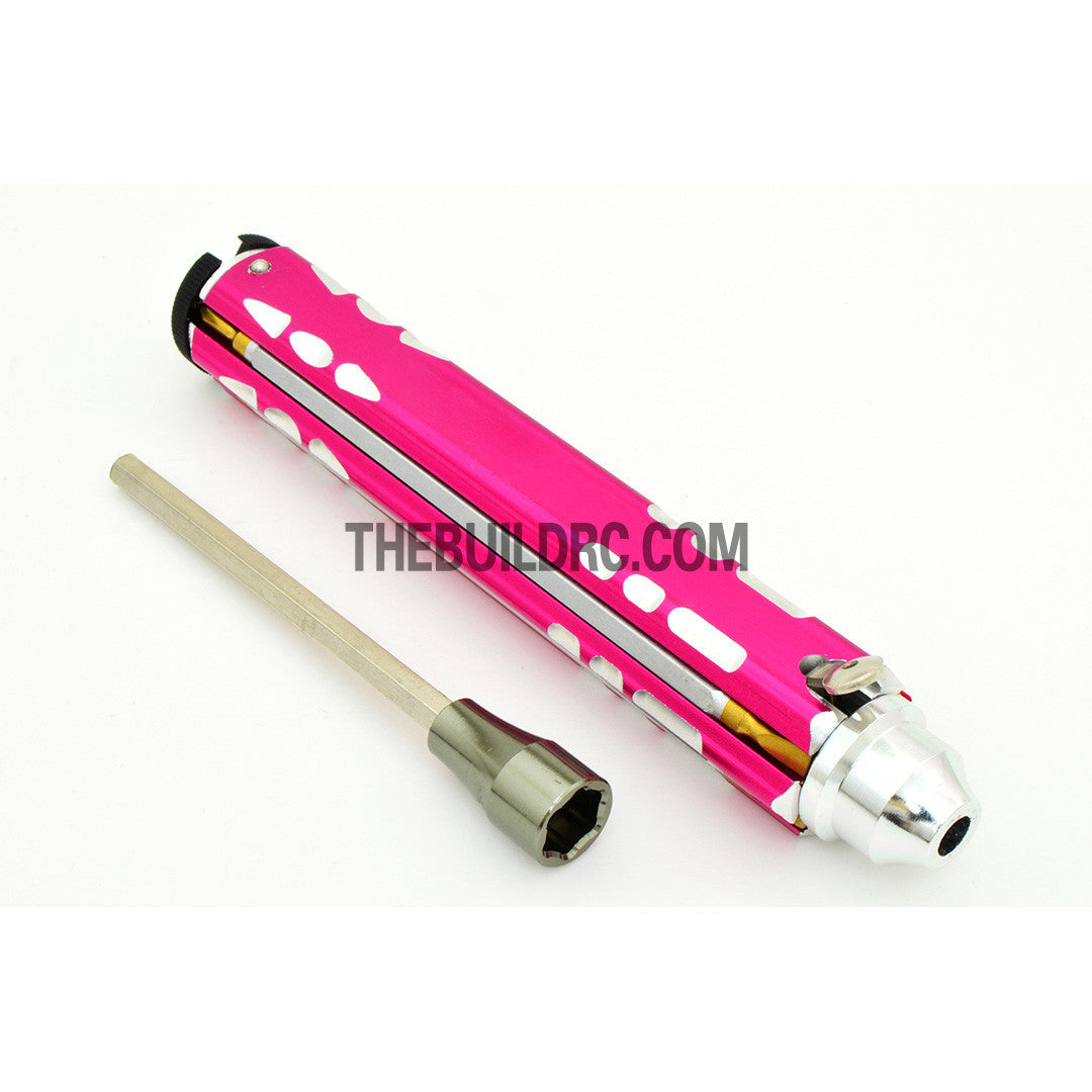Adjustable Length Multi-functional Hex Socket + Hex + Cross + Slot Screw Driver for RC Racing Car - Pink