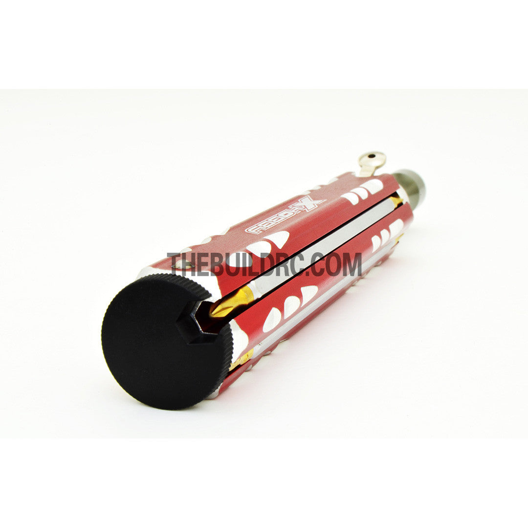 Adjustable Length Multi-functional Hex Socket + Hex + Cross + Slot Screw Driver for RC Racing Car - Red