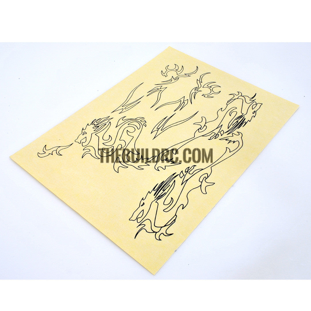 RC Plane Boat Car Body Painting Dragon Fire Printed Masking Tape