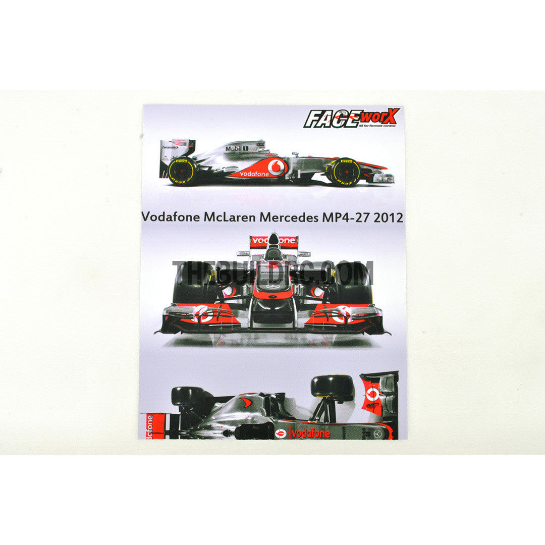 1/10 RC F1 2012 McLaren Mercedes-Benz MP4-27 RC Car Body Decals
