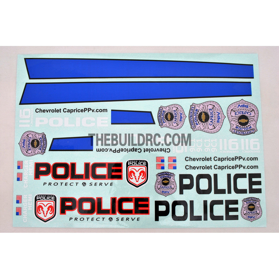 1/10 RC Car 2012 Chevrolet Caprice Police Petrol PPV 9C1 SPEC Self Adhesive Decals