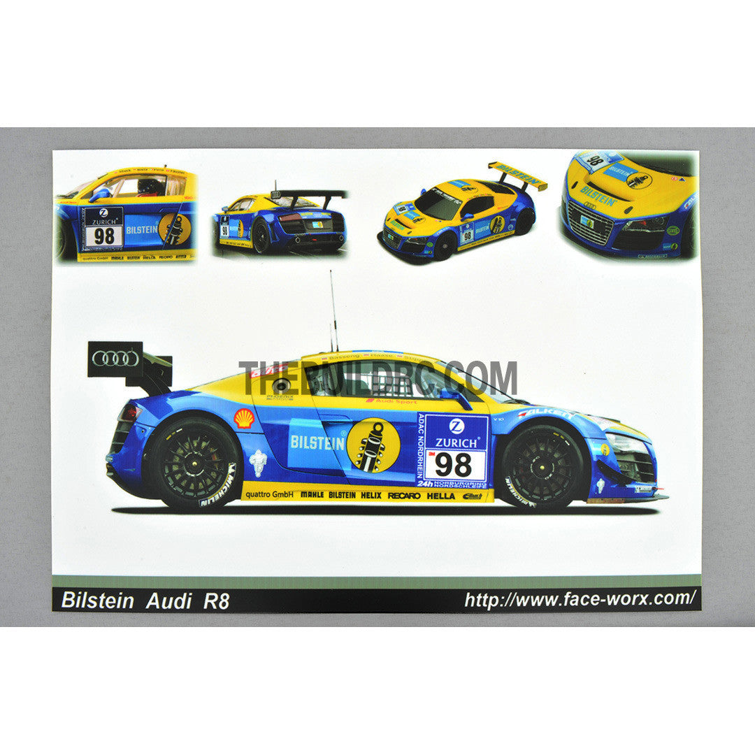 1/10 RC DRIFT Car BILSTEIN Audi R8 Gas Pressue Shock Absorber Self Adhesive Decals