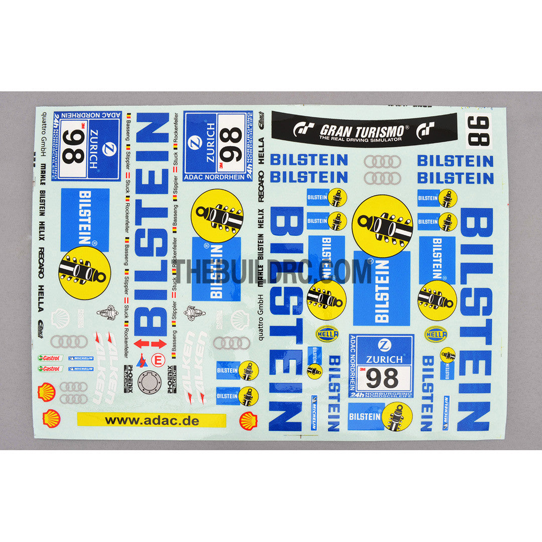1/10 RC DRIFT Car BILSTEIN Audi R8 Gas Pressue Shock Absorber Self Adhesive Decals