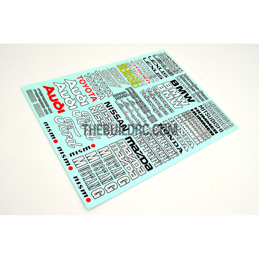Auto Branding Name Decals for 1/10 Car Body Audi / TOYOTA / NISSAN / HONDA / etc)