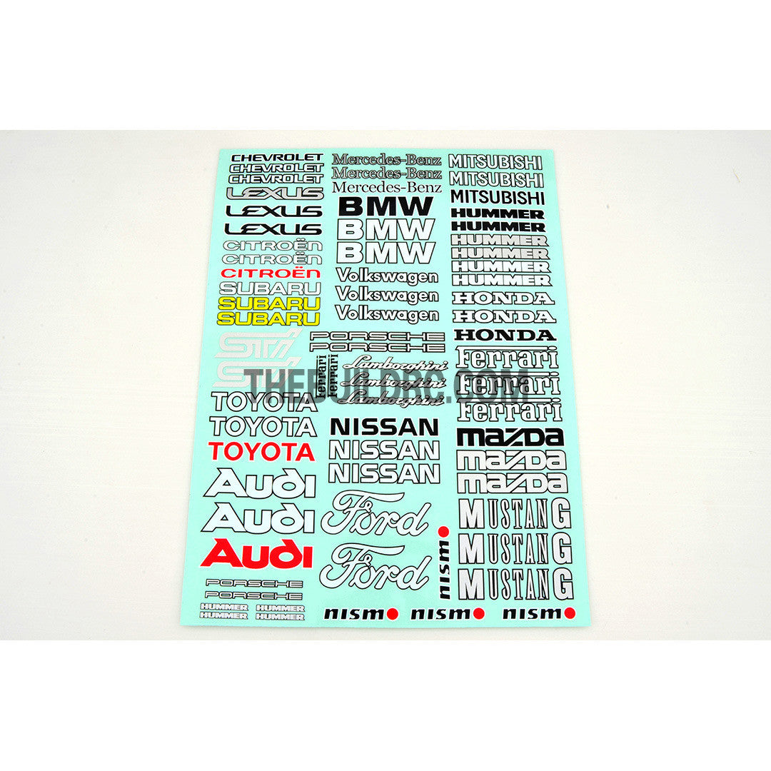 Auto Branding Name Decals for 1/10 Car Body Audi / TOYOTA / NISSAN / HONDA / etc)