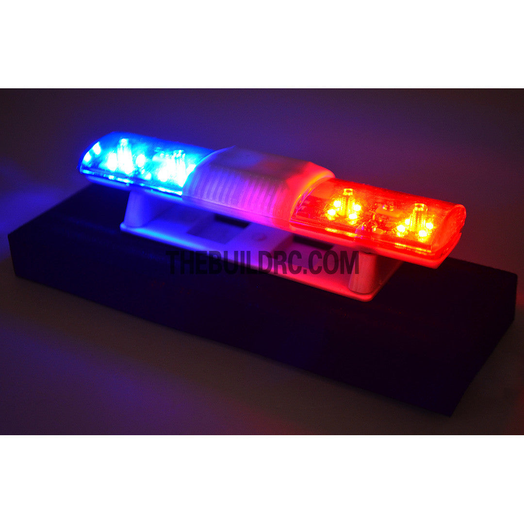 102 x 26mm Police Petrol 360?? LED Light Bar for 1/10 to 1/14 RC Car - Red / Blue