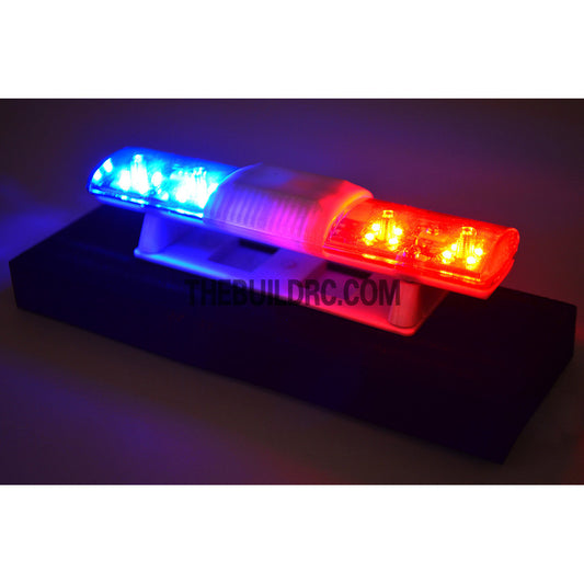 102 x 26mm Police Petrol 360?? LED Light Bar for 1/10 to 1/14 RC Car - Red / Blue