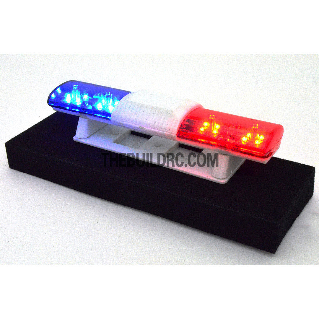 102 x 26mm Police Petrol 360?? LED Light Bar for 1/10 to 1/14 RC Car - Red / Blue