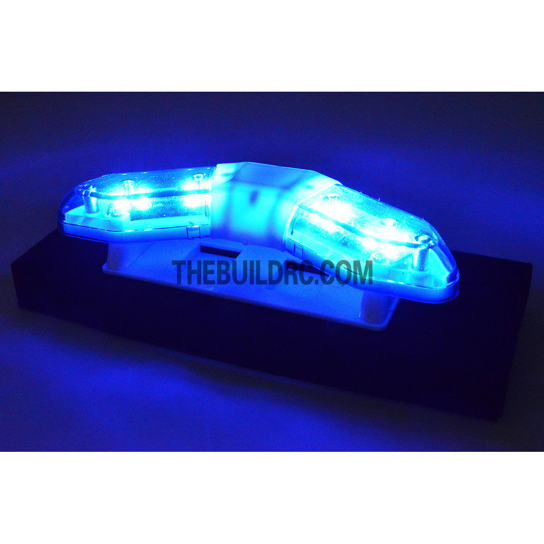 RC Police Petrol Car 103 x 40mm 360?? V-Shape LED Light Bar - Blue