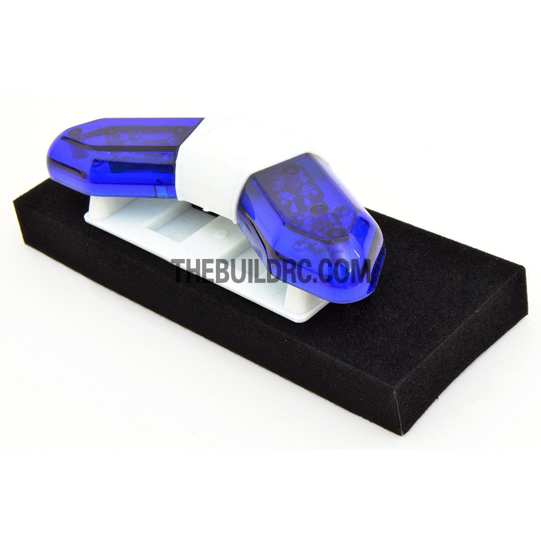RC Police Petrol Car 103 x 40mm 360?? V-Shape LED Light Bar - Blue