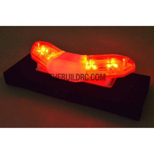 RC Police Petrol Car 103 x 40mm 360?? V-Shape LED Light Bar - Red
