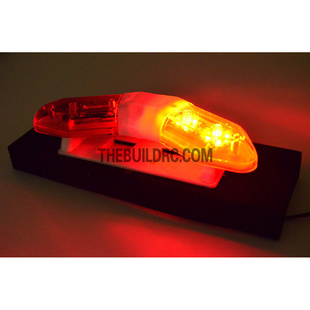 RC Police Petrol Car 103 x 40mm 360?? V-Shape LED Light Bar - Red