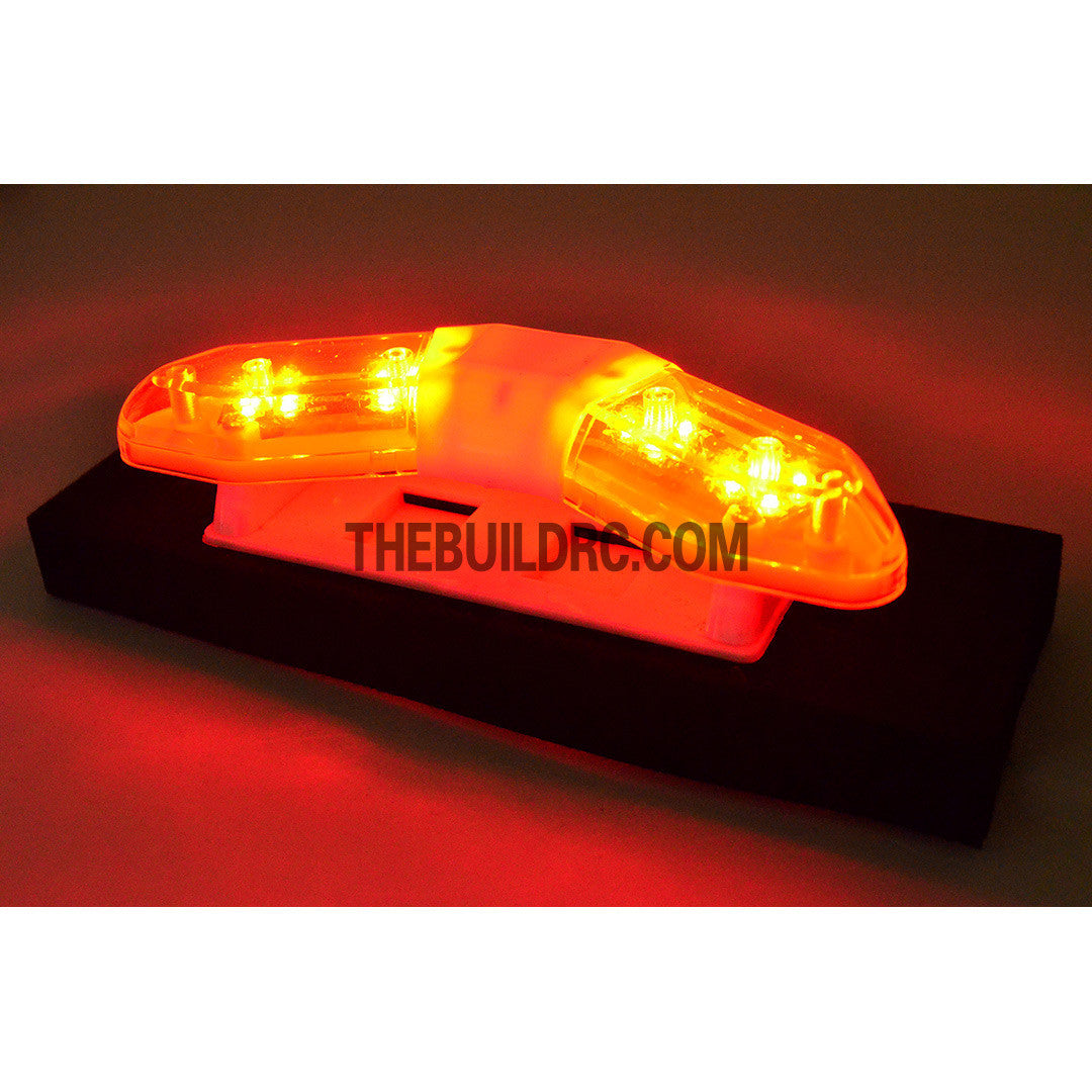 RC Police Petrol Car 103 x 40mm 360?? V-Shape LED Light Bar - Red