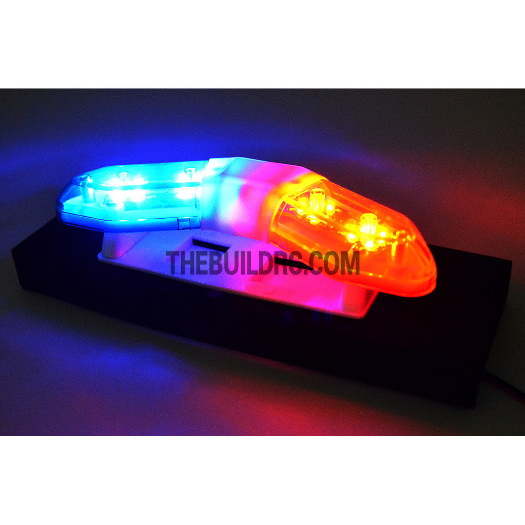 RC Police Petrol Car 103 x 40mm 360?? V-Shape LED Light Bar - Red / Blue